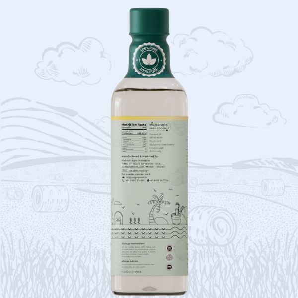 Coconut oil - Wood cold pressed - 1 Ltr - Back