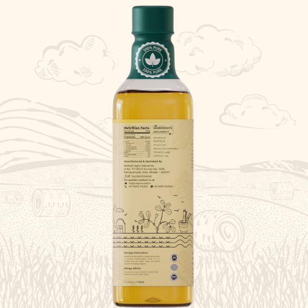 Groundnut Oil - Wood Cold Pressed - Back